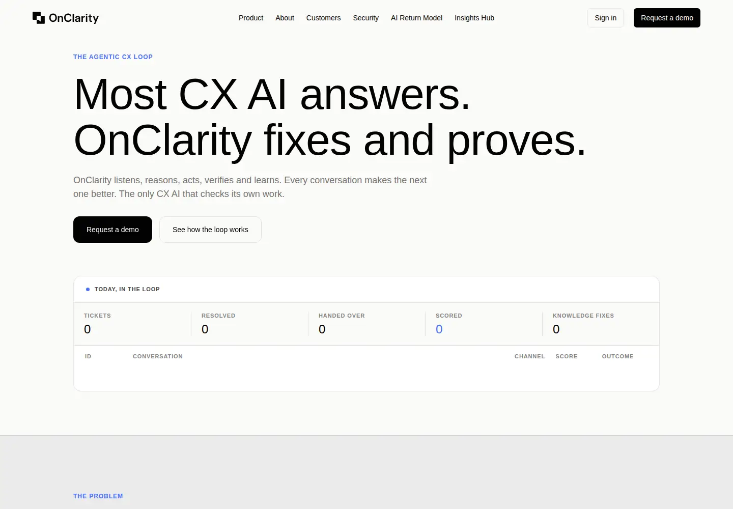 Captured homepage of onclarity.com in the current scan