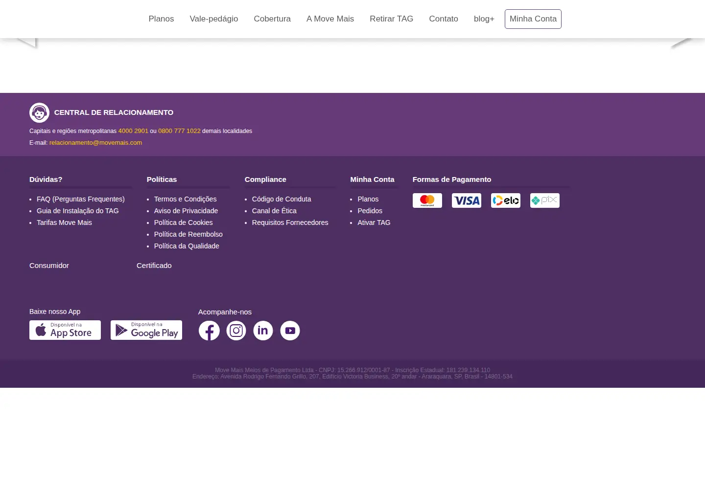 Screenshot of movemais.com