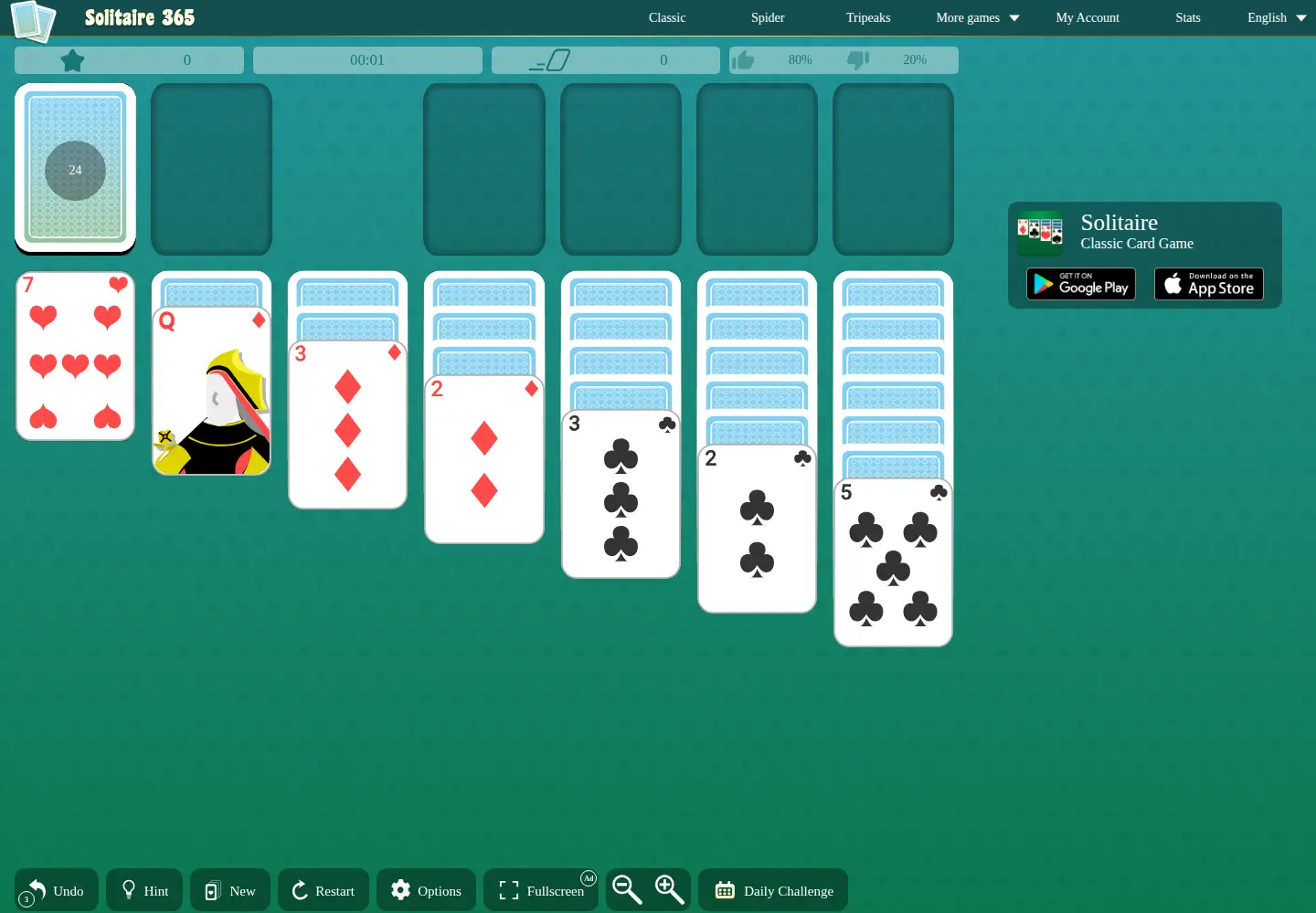 Captured homepage of solitaire365.com in the current scan