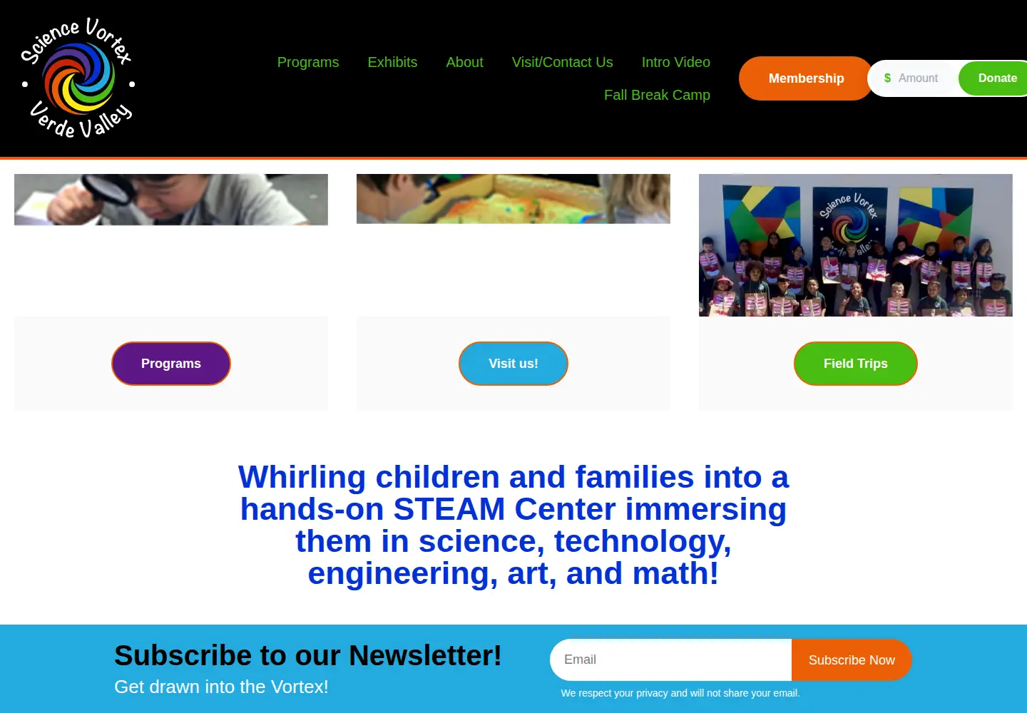 Screenshot of sciencevortex.org