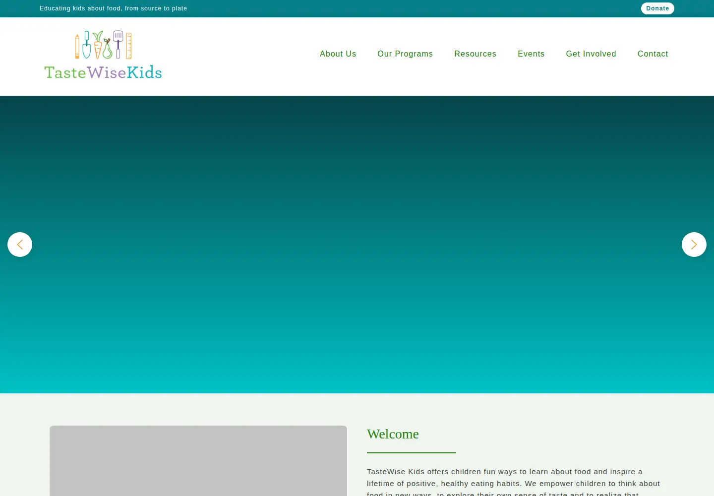 Screenshot of tastewisekids.org