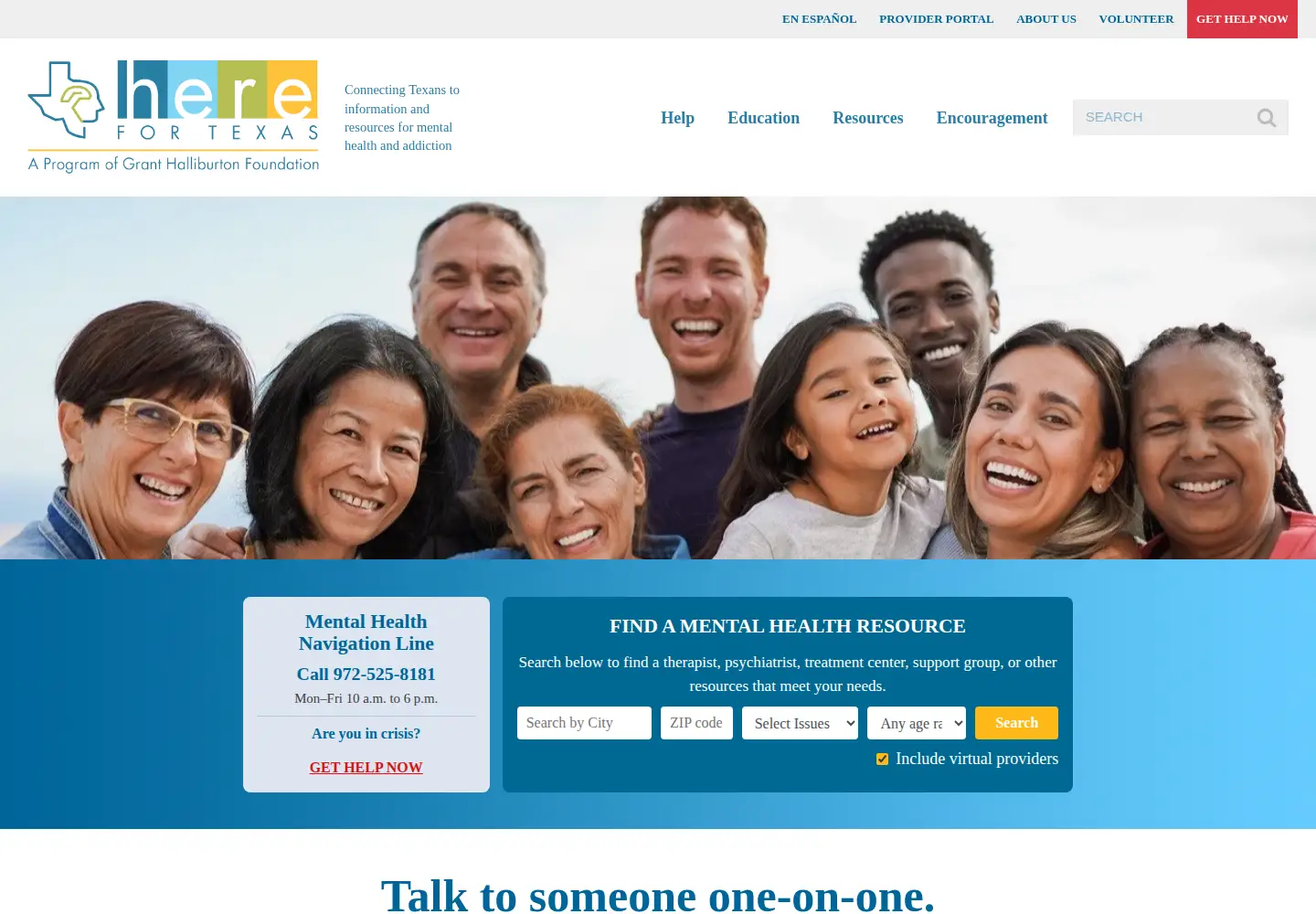 Captured homepage of herefortexas.com in the current scan