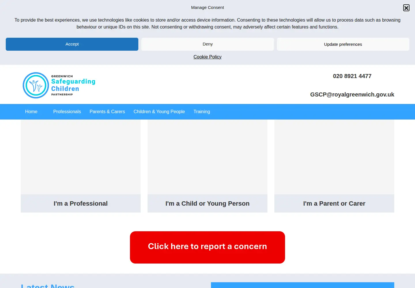 Screenshot of greenwichsafeguardingchildren.org.uk