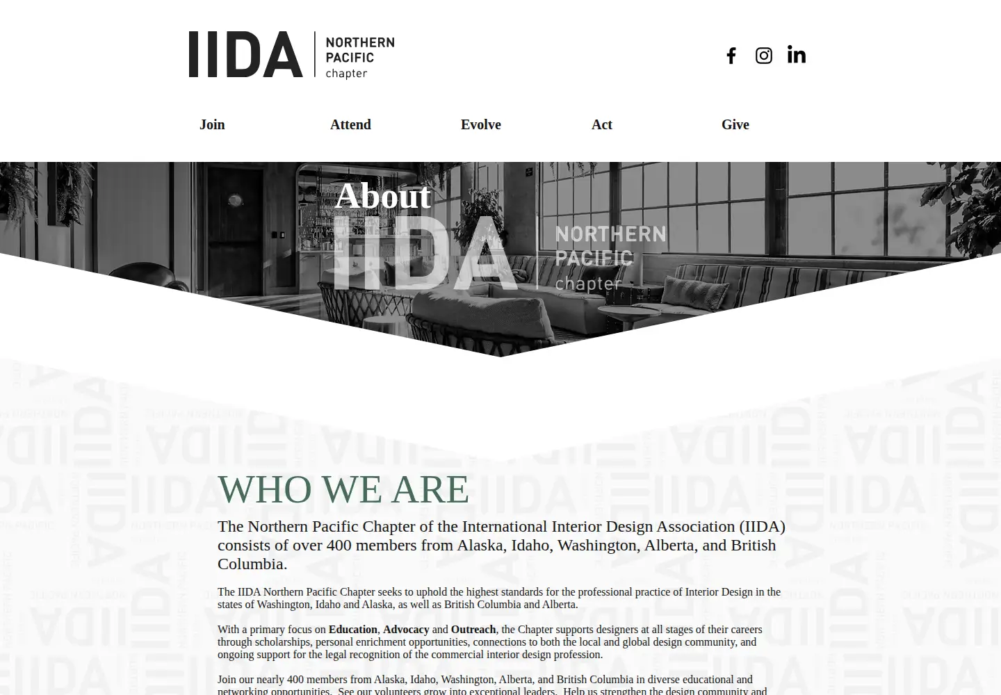 Screenshot of iida-northernpacific.org