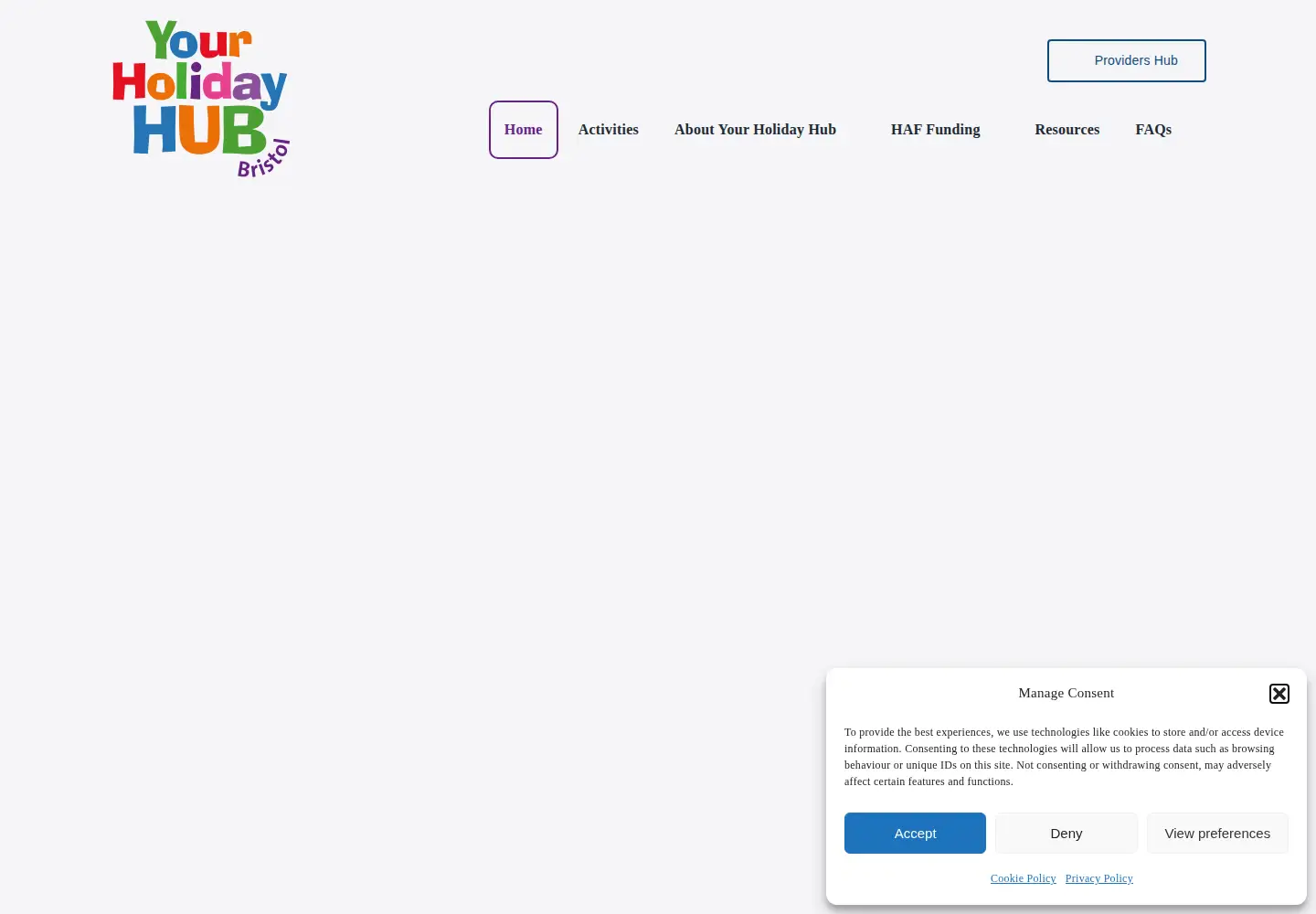 Screenshot of yourholidayhubbristol.co.uk