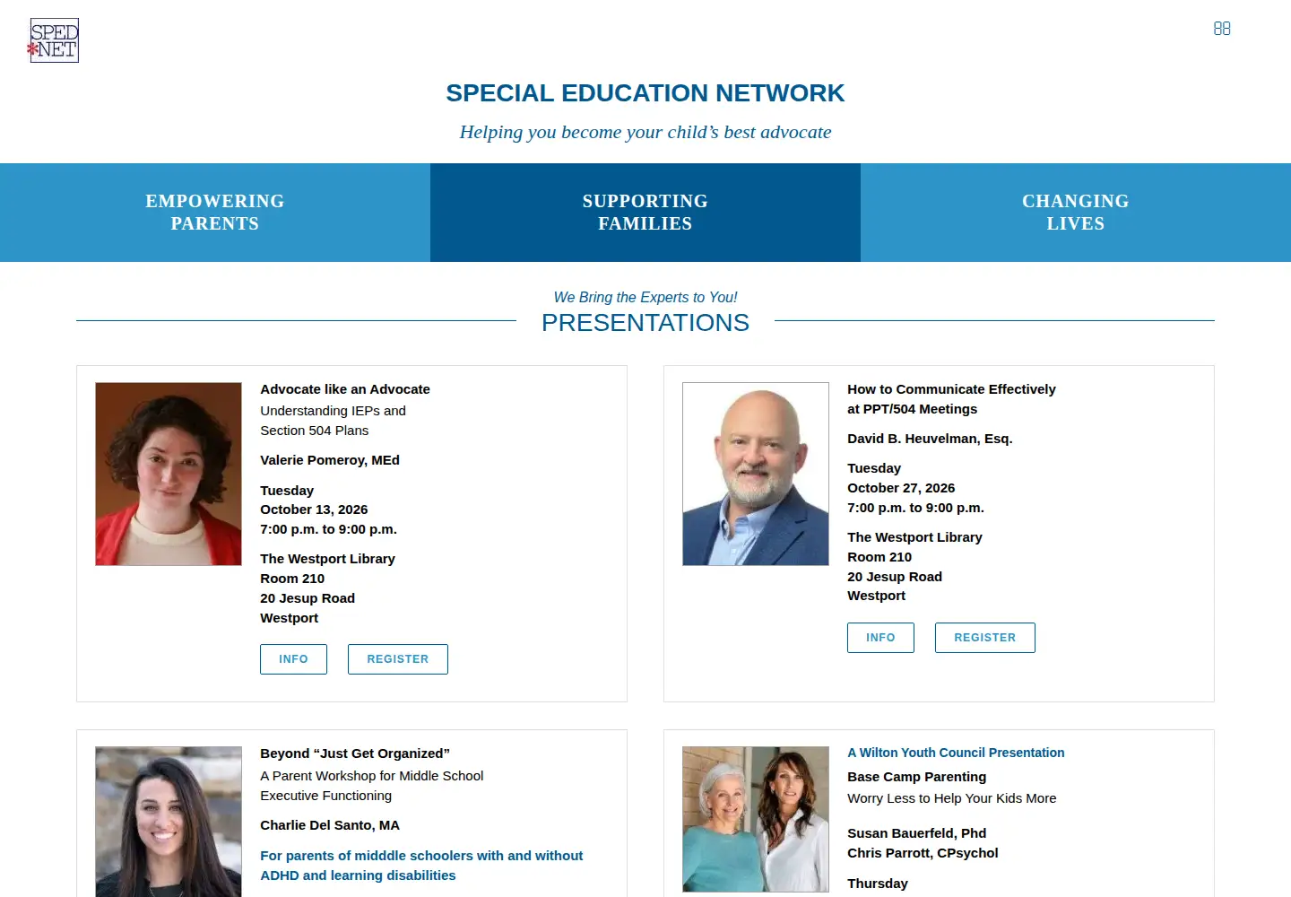 Screenshot of spednet.org