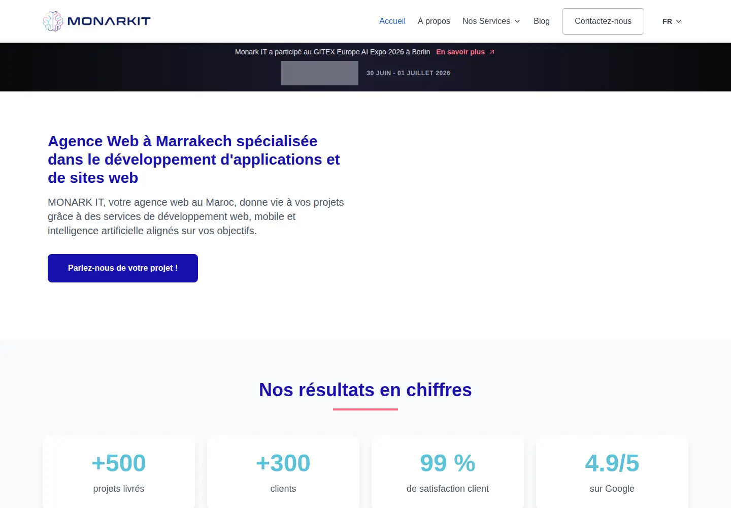 Captured homepage of monarkit.net in the current scan