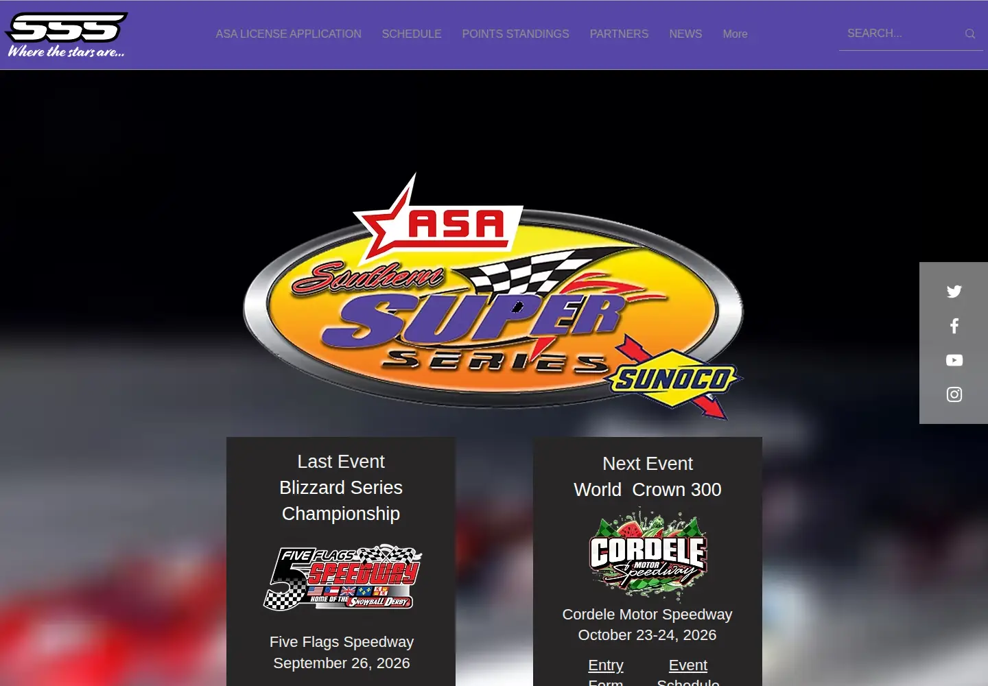 Screenshot of southernsuperseries.com
