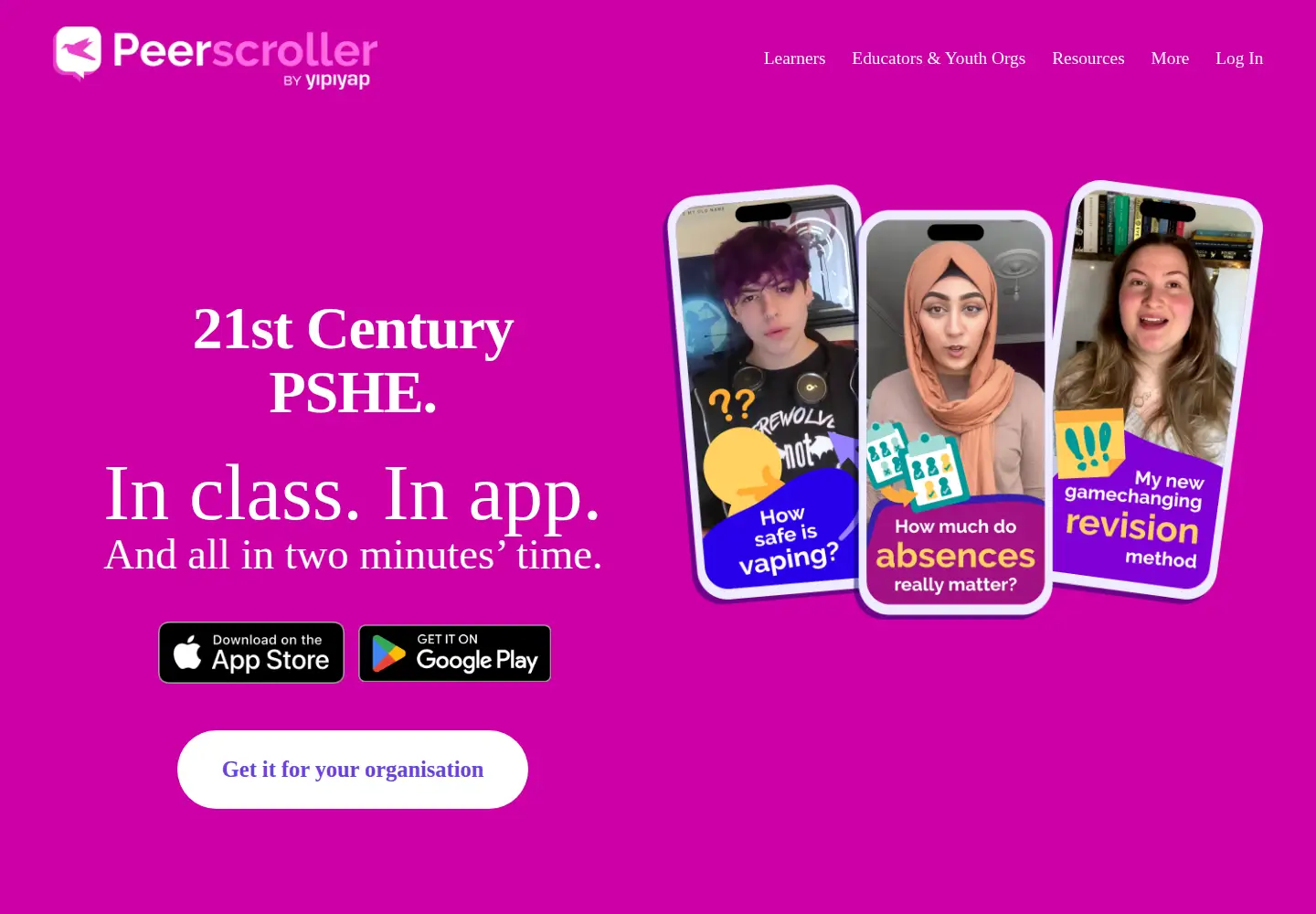Screenshot of peerscroller.com