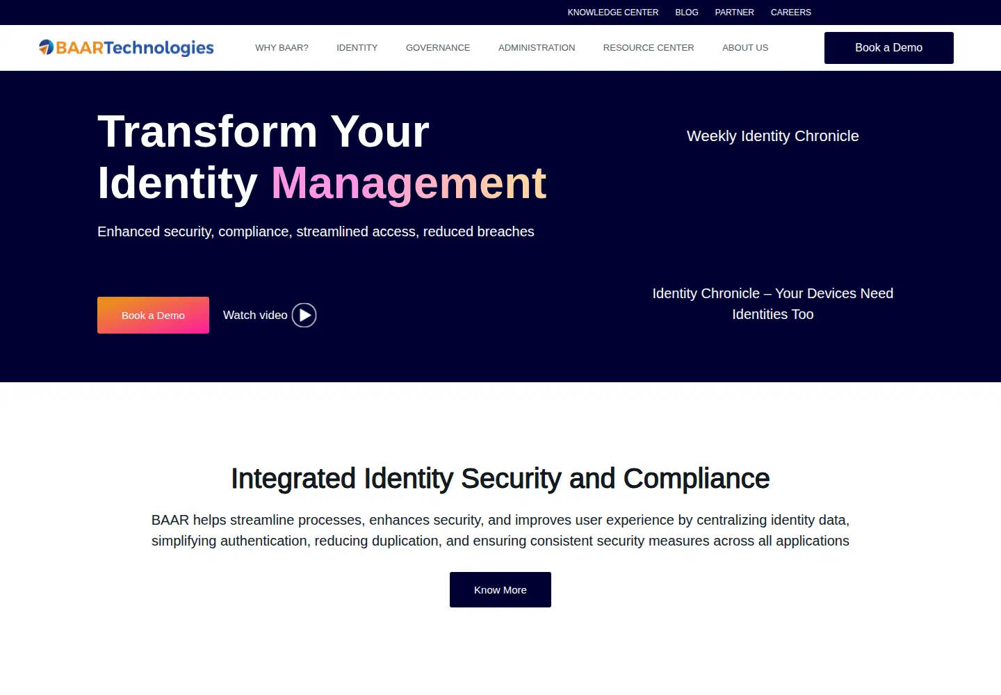 Captured homepage of baar.ai in the current scan