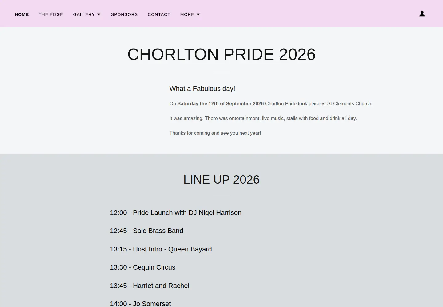 Screenshot of chorltonpride.co.uk