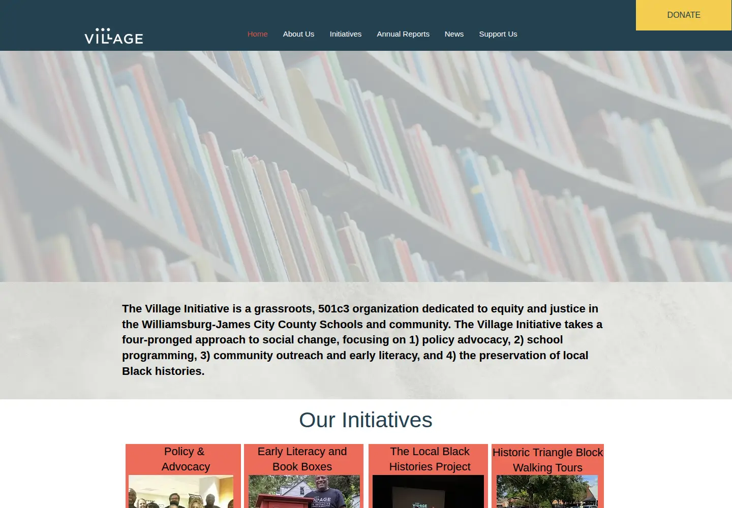 Captured homepage of villagewjcc.org in the current scan
