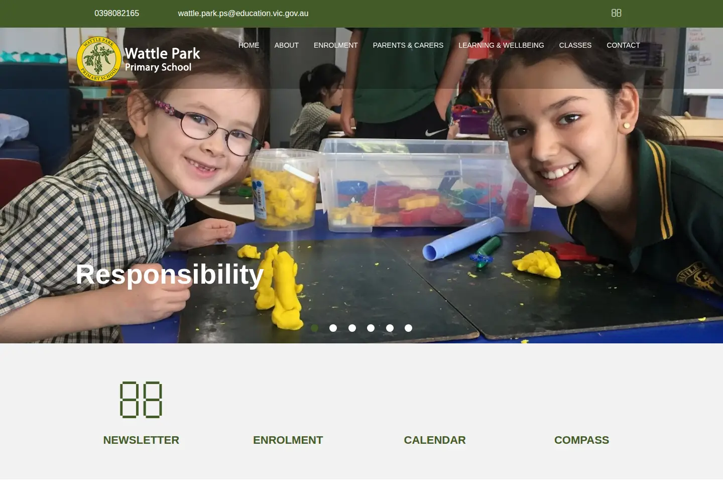 Captured homepage of wattleparkps.vic.edu.au in the current scan