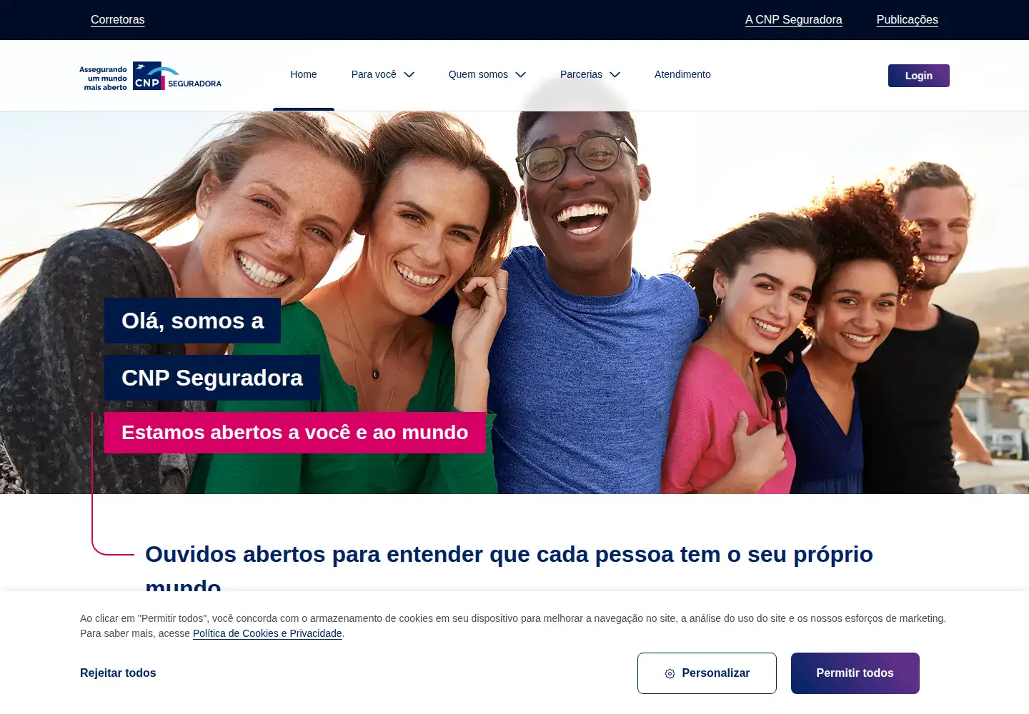 Captured homepage of cnpseguradora.com.br in the current scan