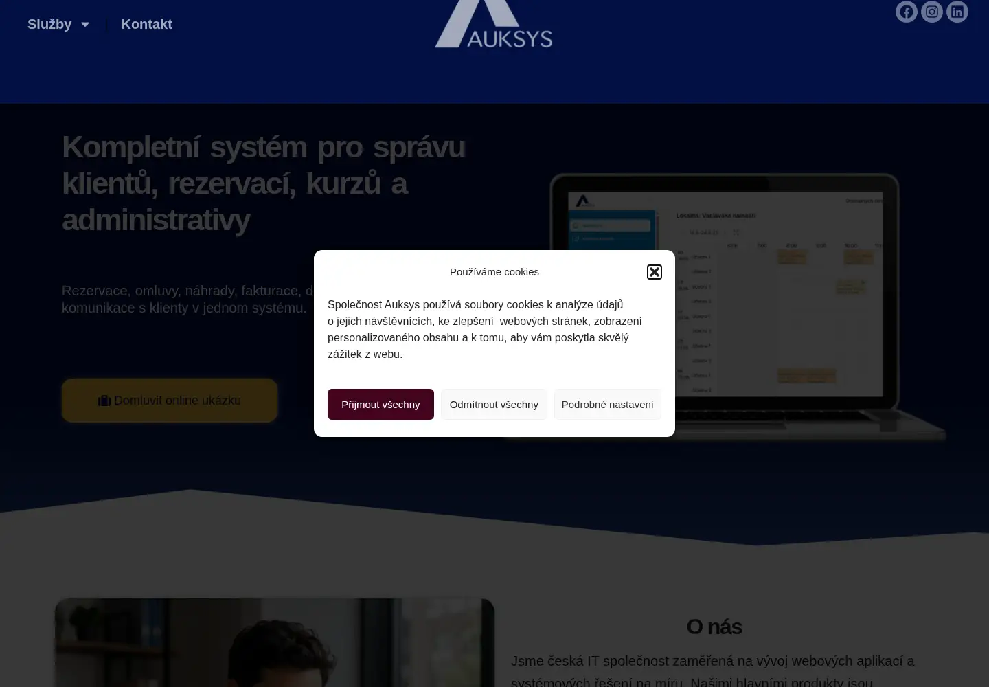 Captured homepage of auksys.com in the current scan