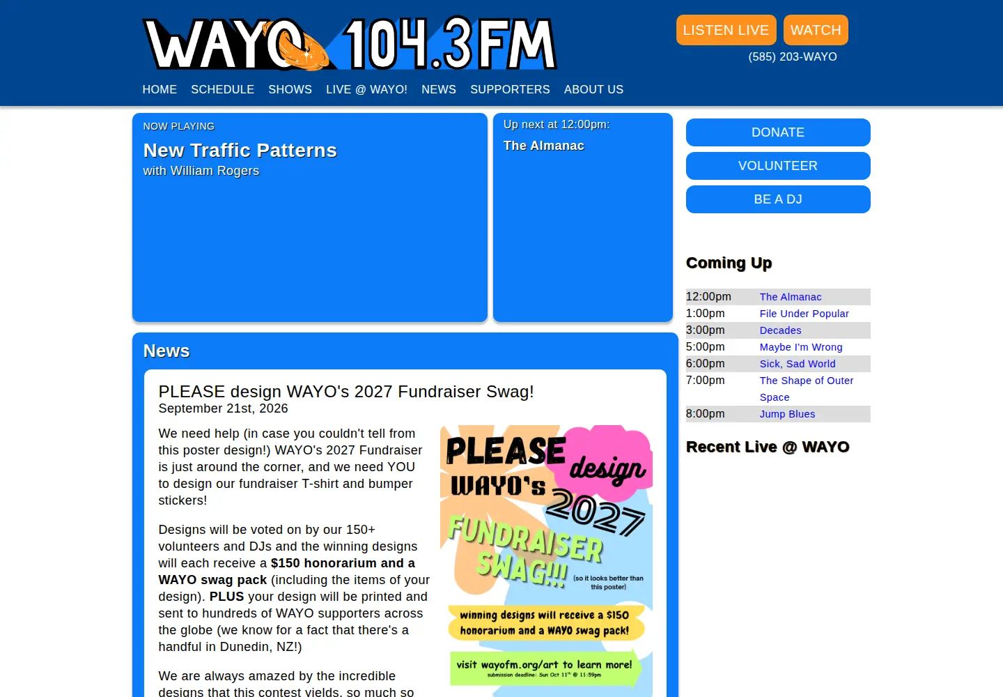 Captured homepage of wayofm.org in the current scan