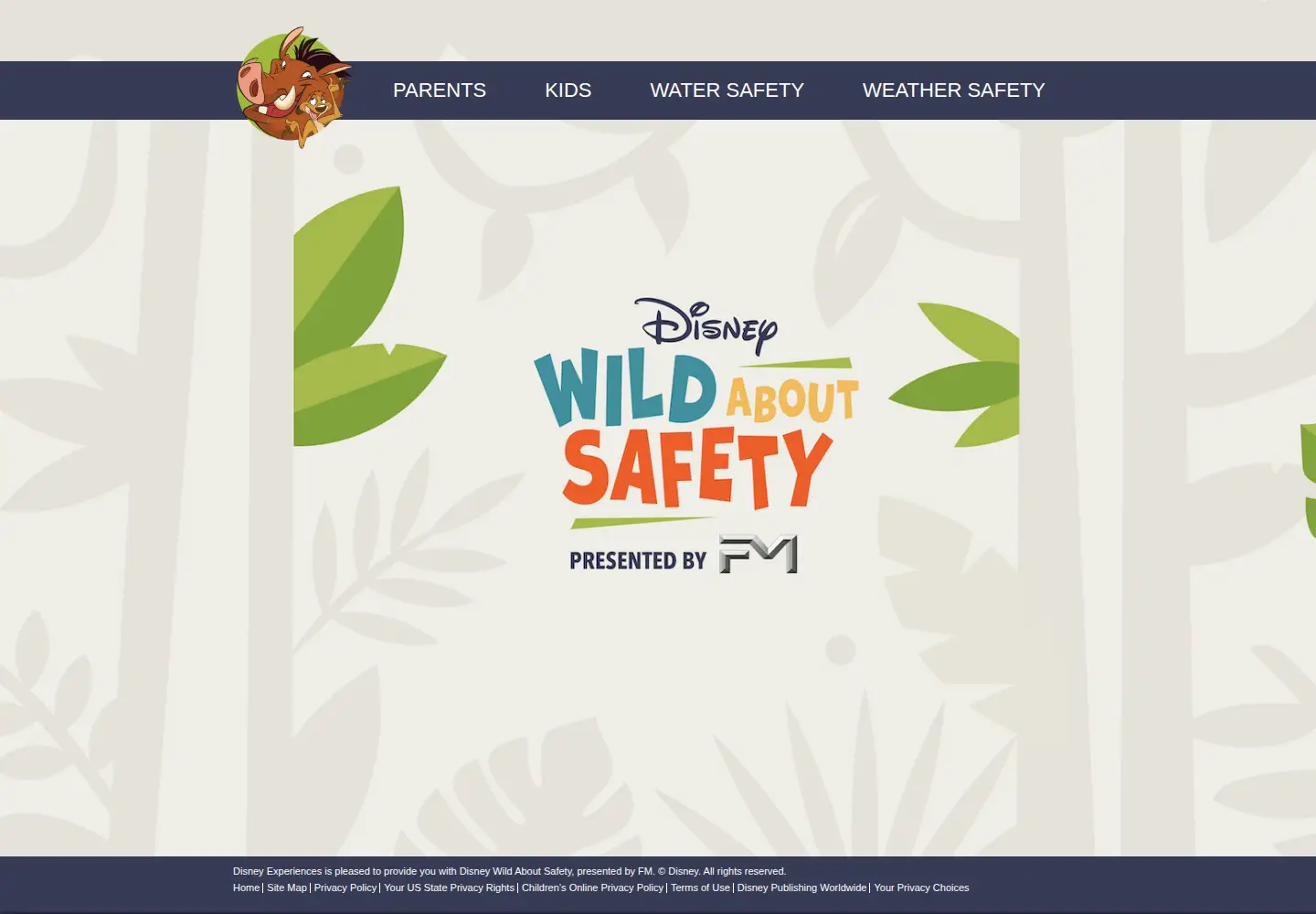 Screenshot of disneywildaboutsafety.com