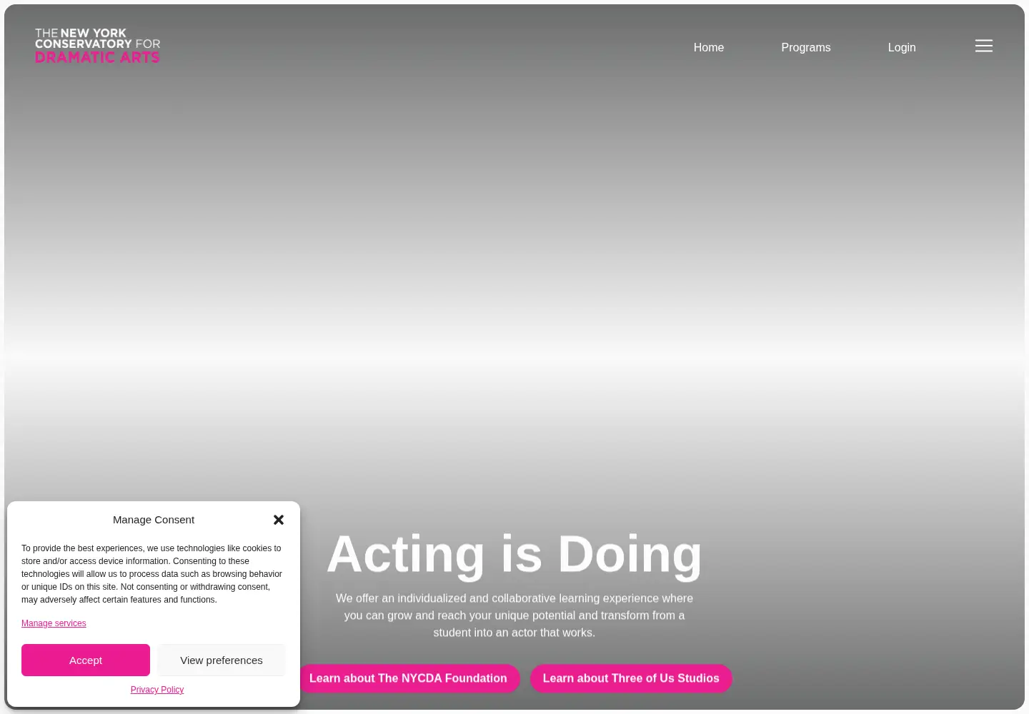 Captured homepage of nycda.edu in the current scan
