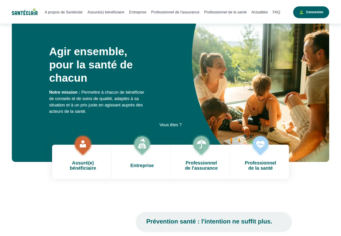 Screenshot of santeclair.fr