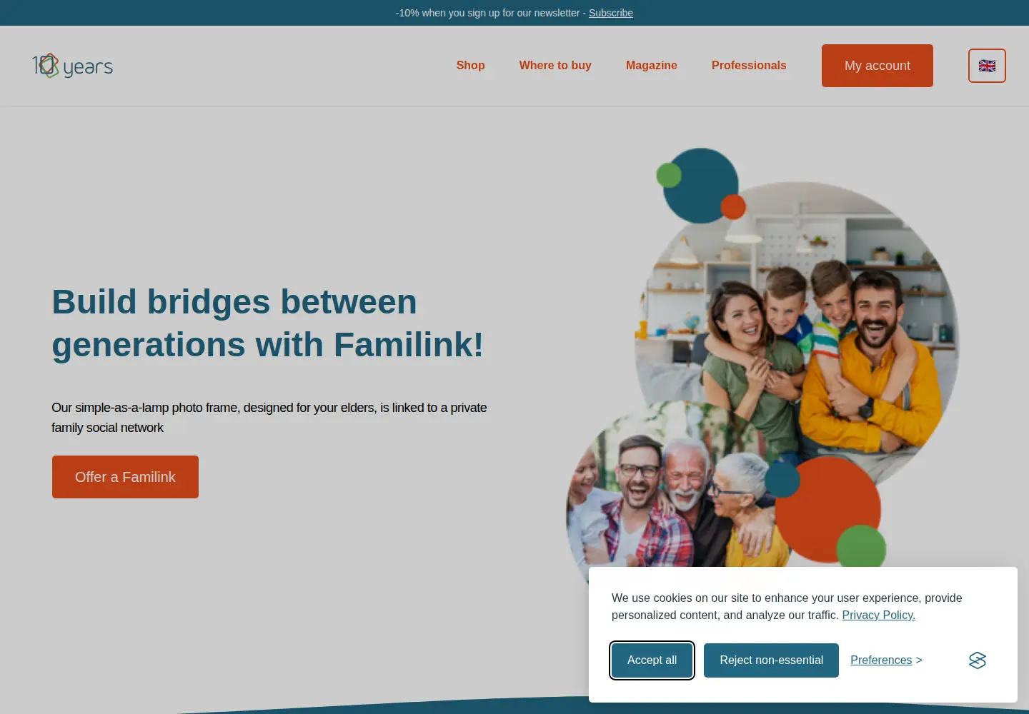 Screenshot of familinkframe.com