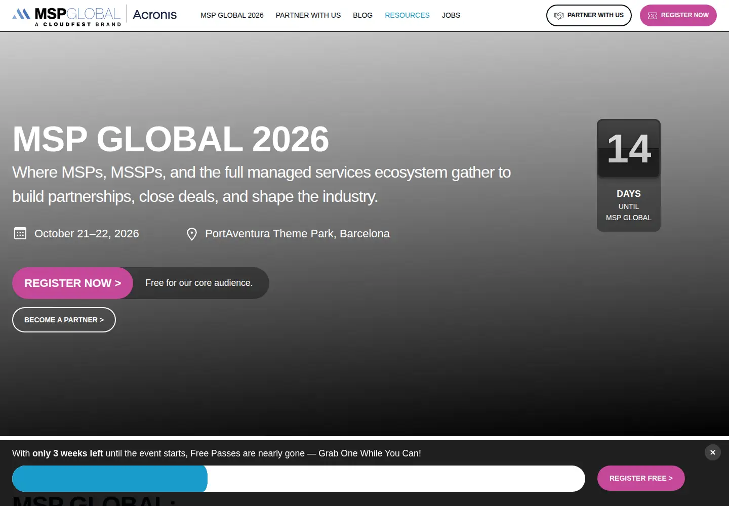 Captured homepage of mspglobal.com in the current scan