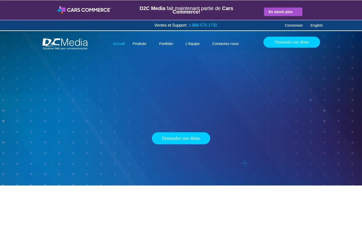 Captured homepage of d2cmedia.ca in the current scan