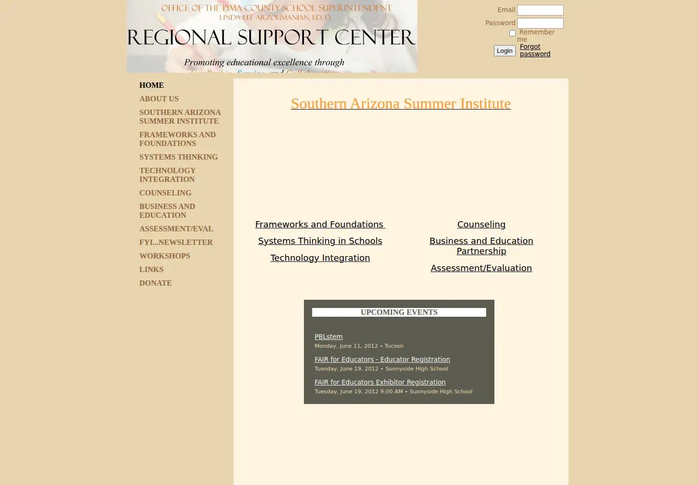 Screenshot of pimaregionalsupport.org