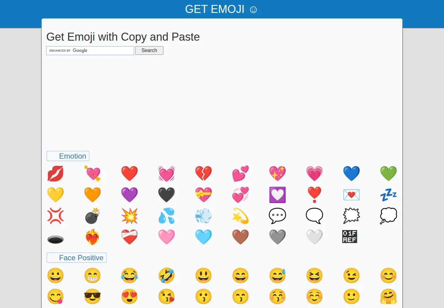 Captured homepage of get-emoji.com in the current scan