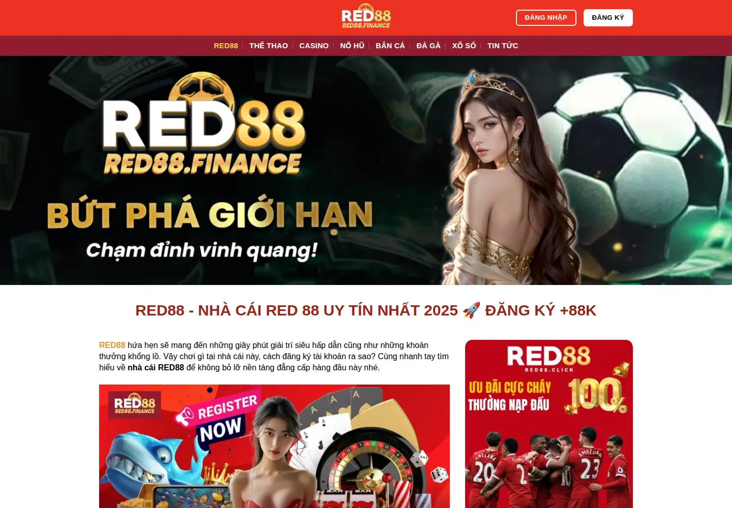 Captured homepage of red88.baby in the current scan