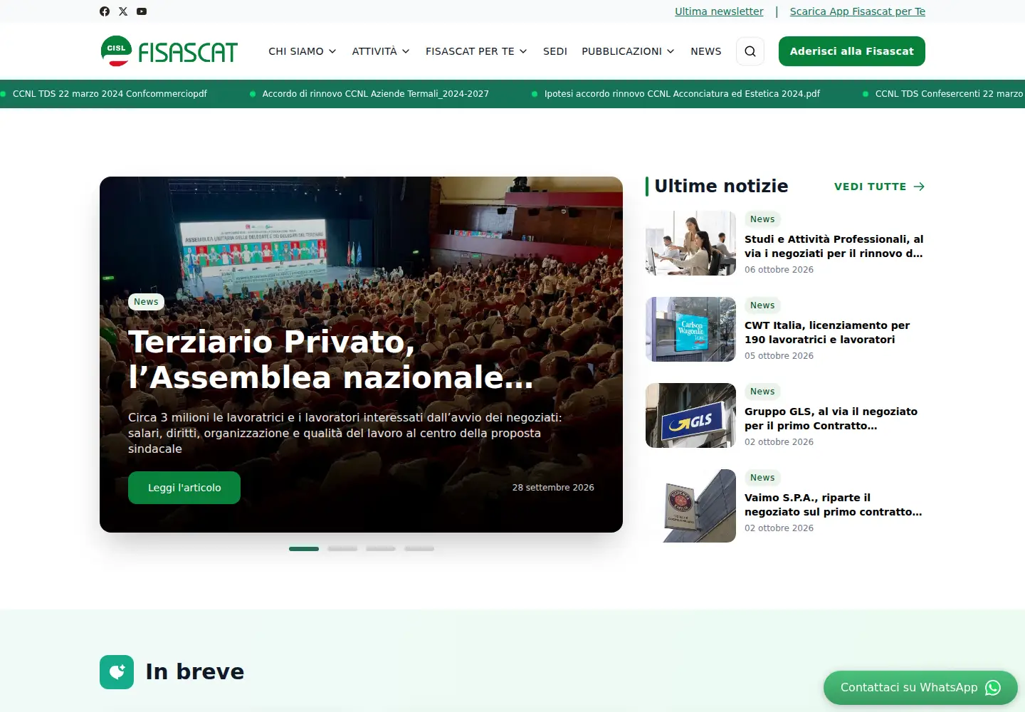 Captured homepage of fisascat.it in the current scan