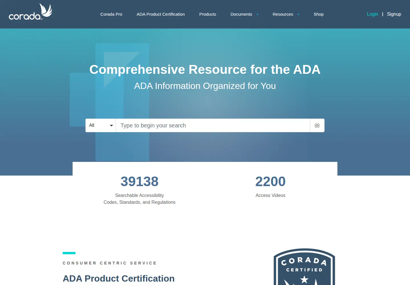 Screenshot of corada.com