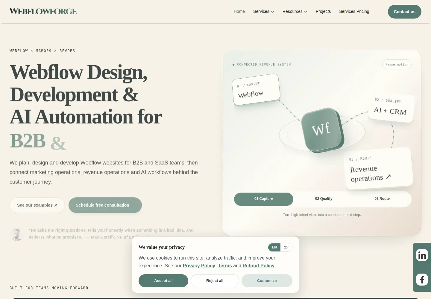 Screenshot of webflowforge.com