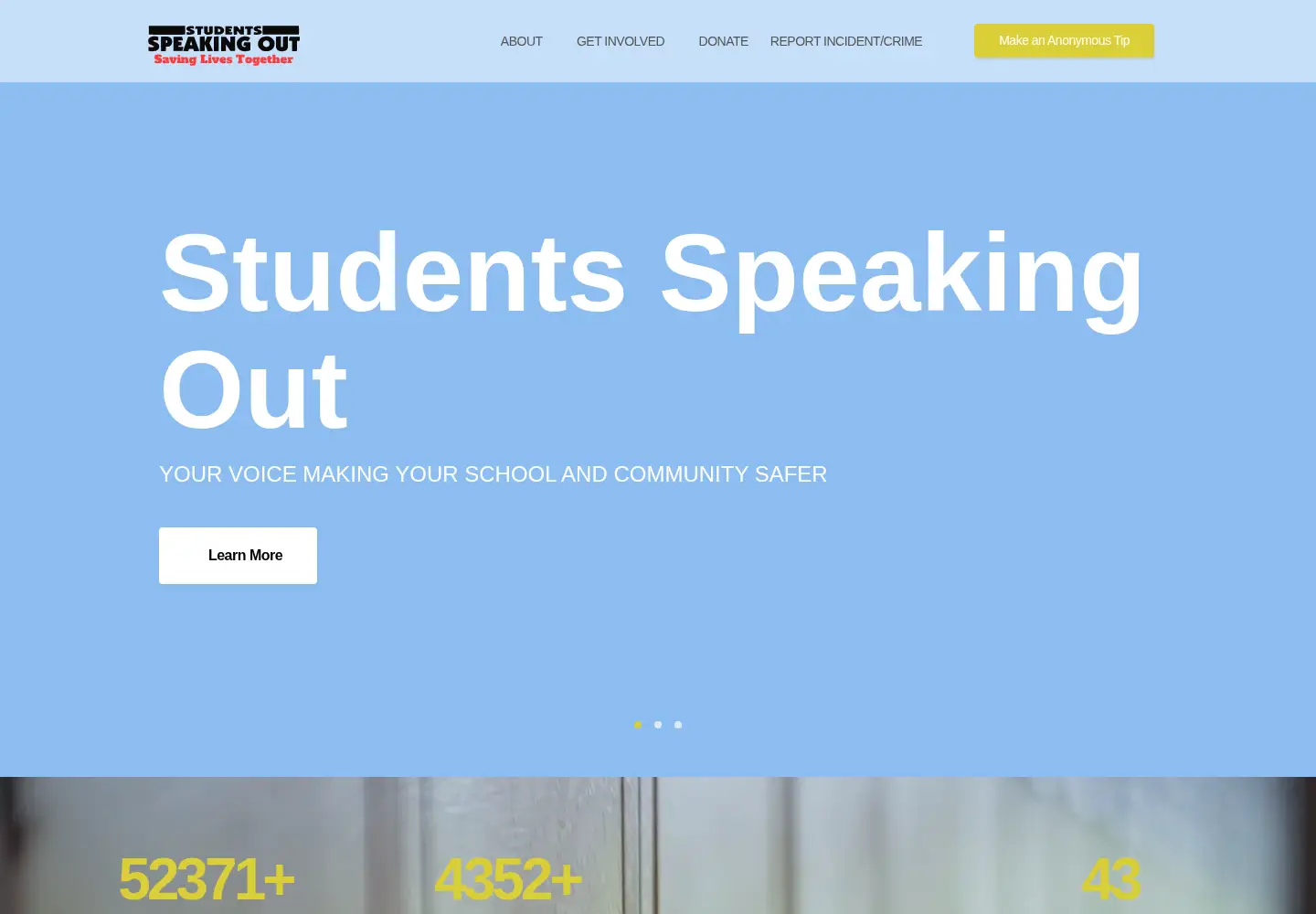 Screenshot of studentsspeakingout.org