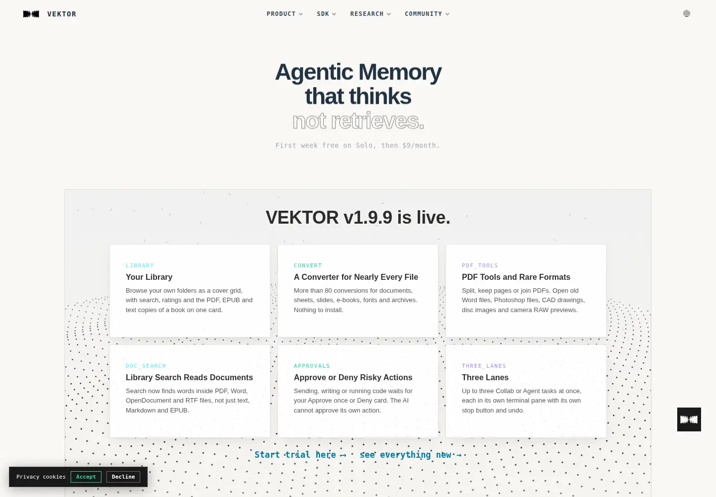 Screenshot of vektormemory.com