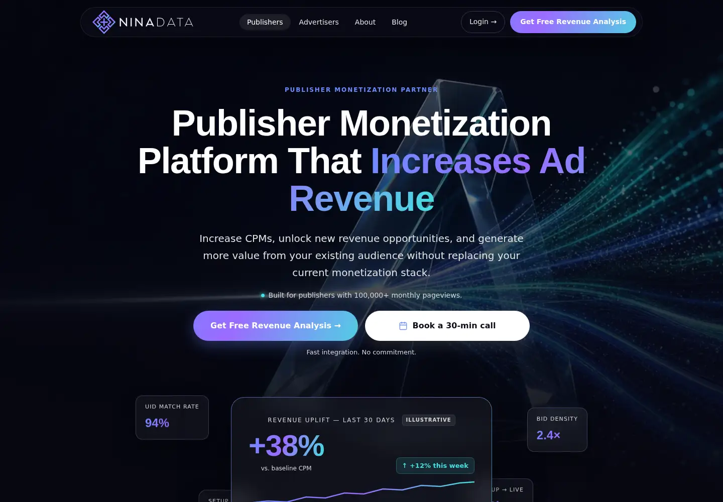 Captured homepage of ninadata.io in the current scan