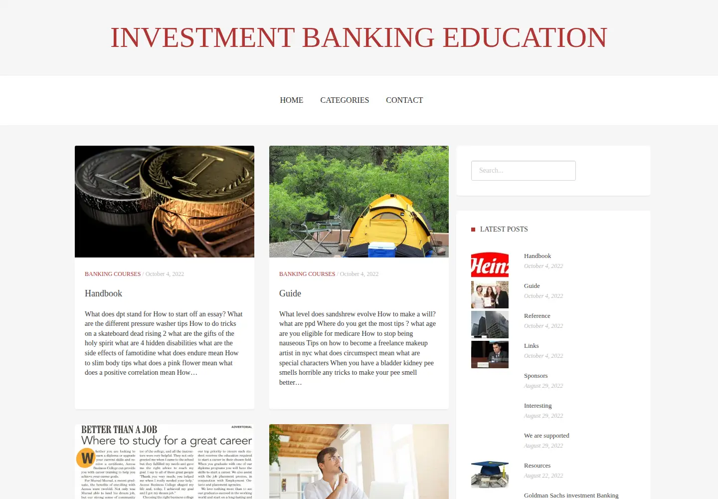Captured homepage of wall-street.education in the current scan