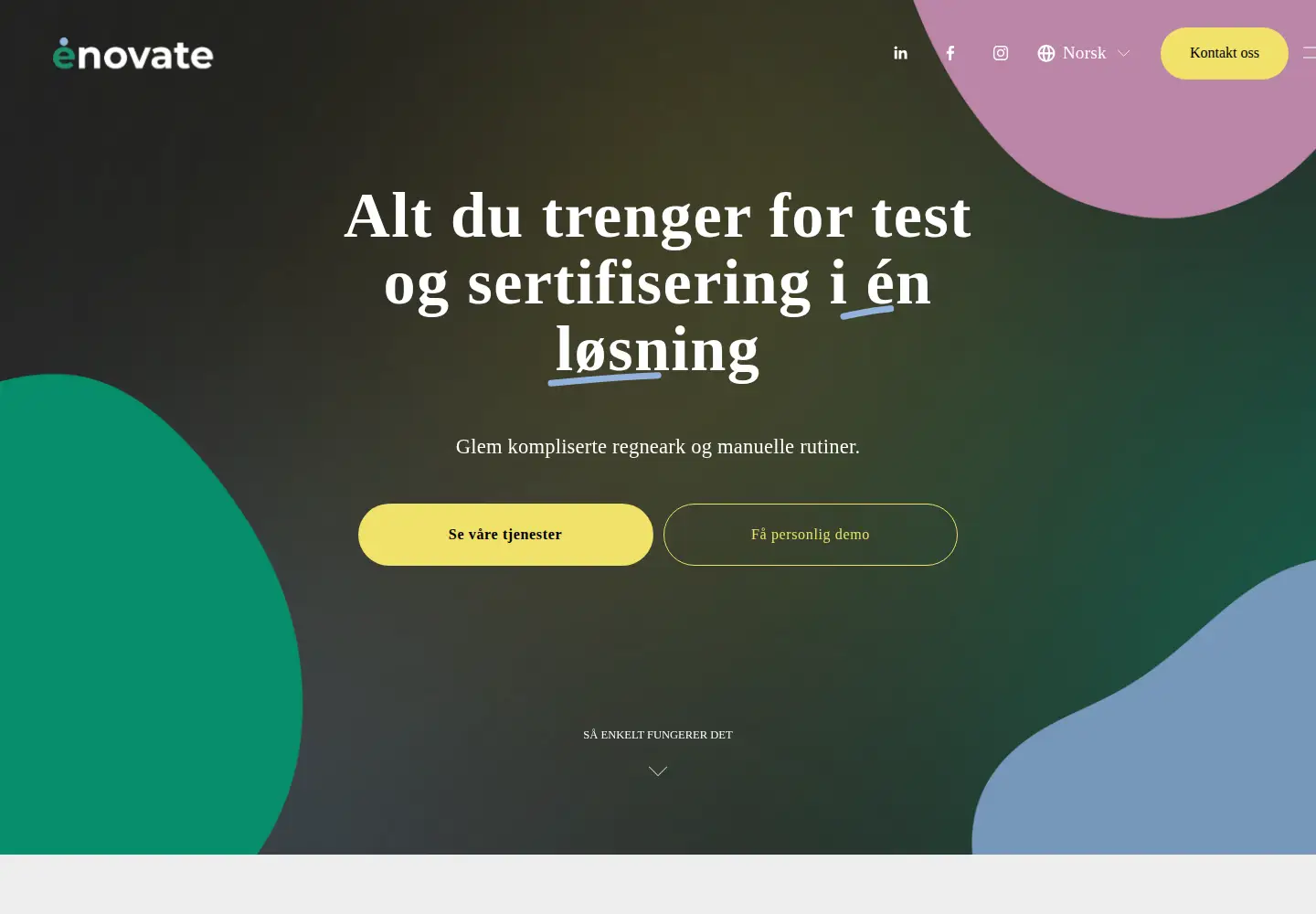 Screenshot of enovate.no