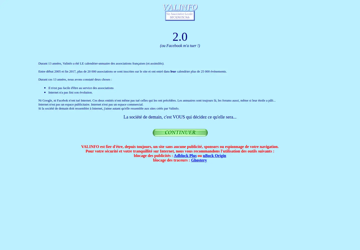 Screenshot of valinfo.org