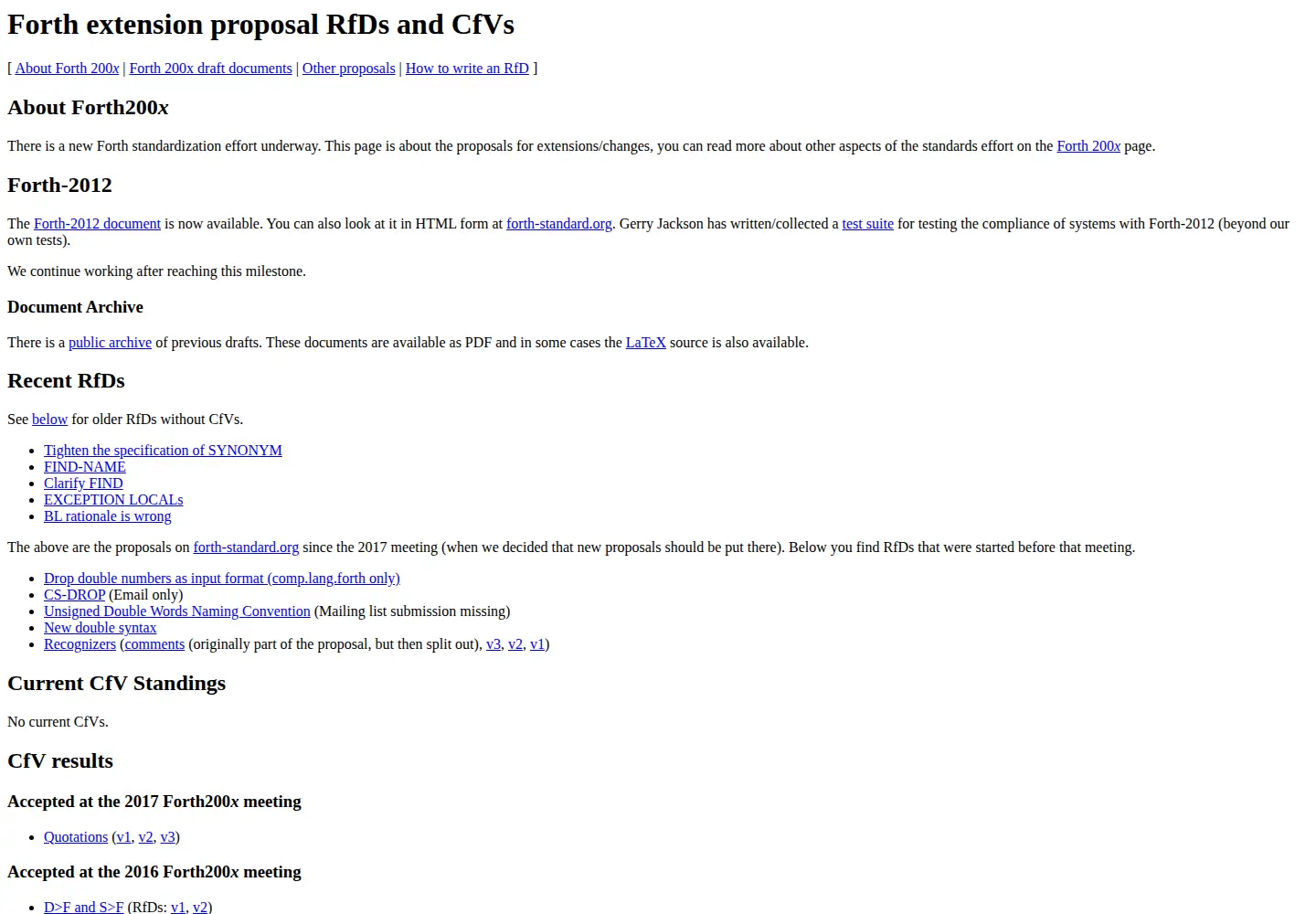 Screenshot of forth200x.org
