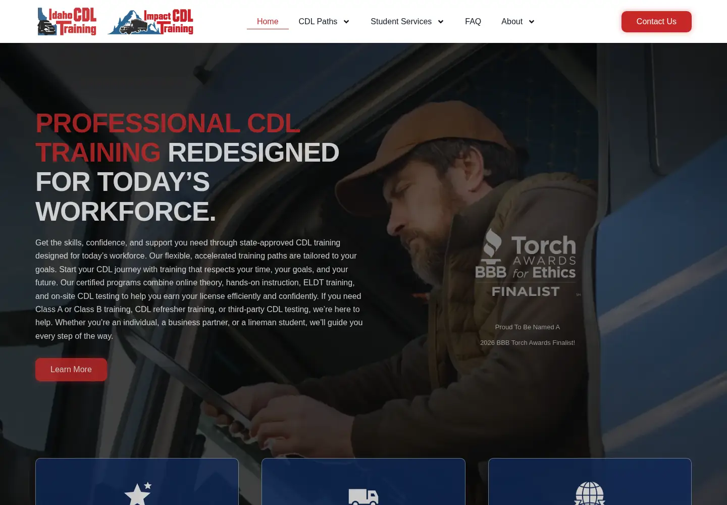 Screenshot of idahocdltraining.com