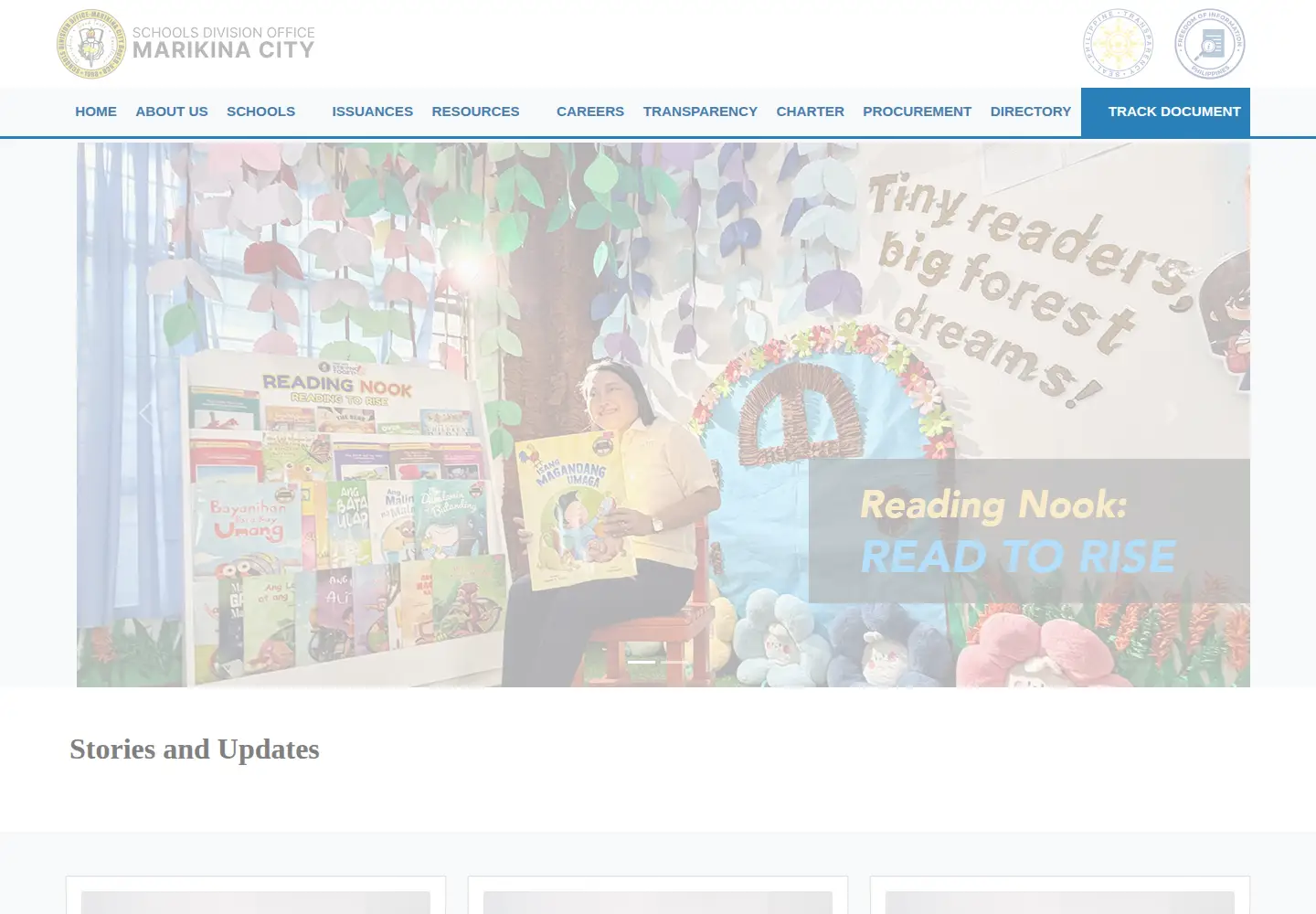 Captured homepage of depedmarikina.ph in the current scan