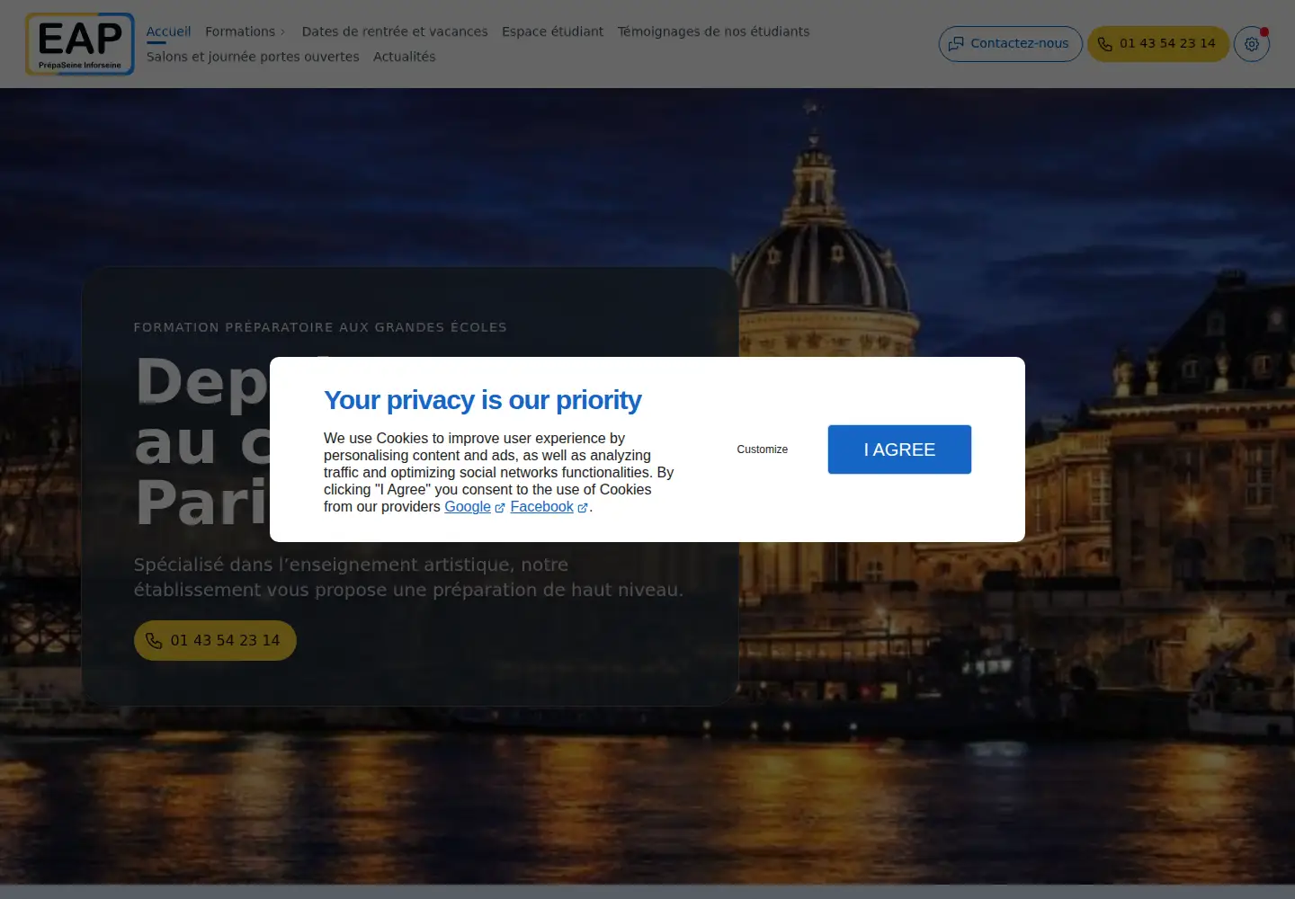 Screenshot of eapseine.fr