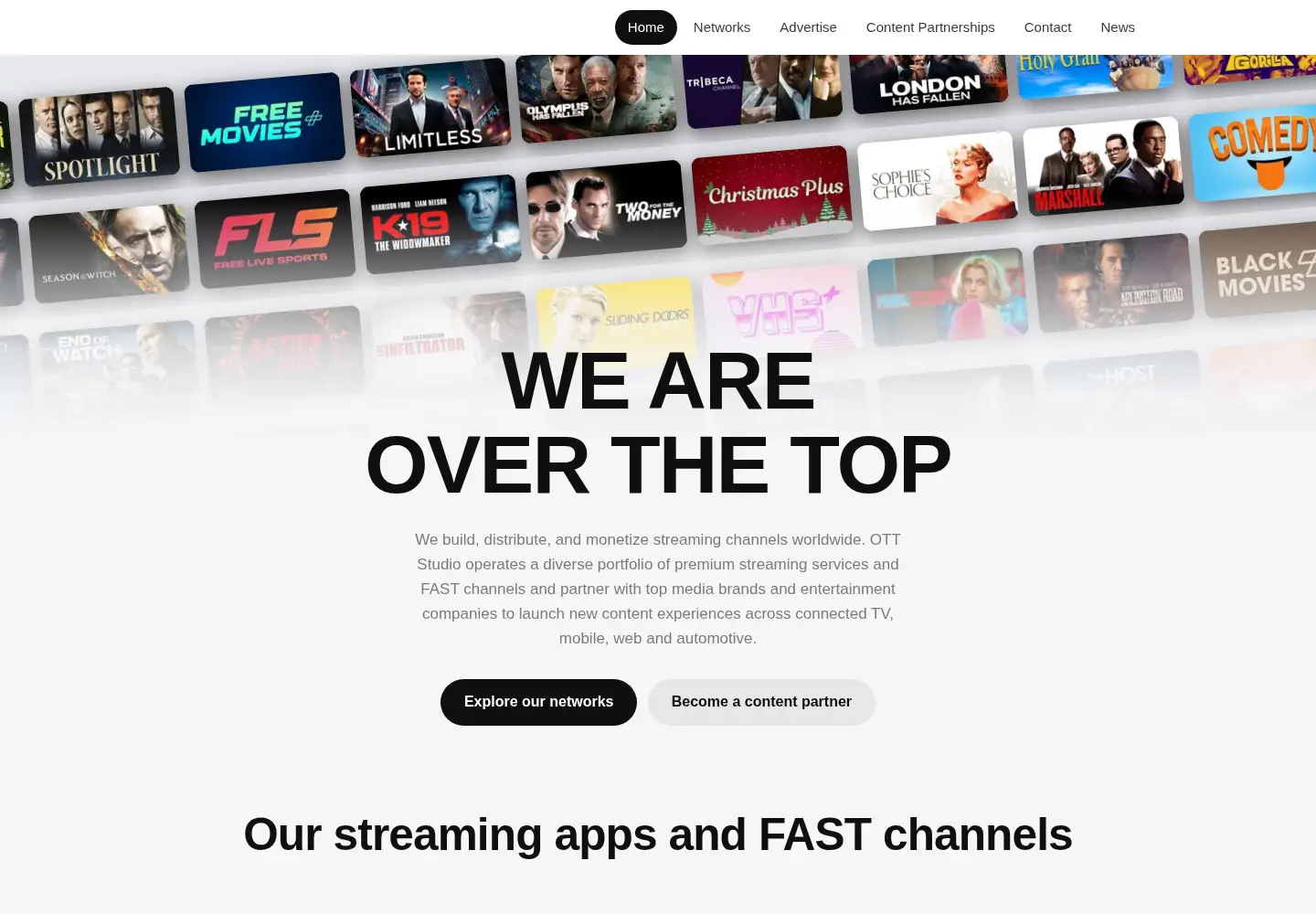 Captured homepage of ott.studio in the current scan
