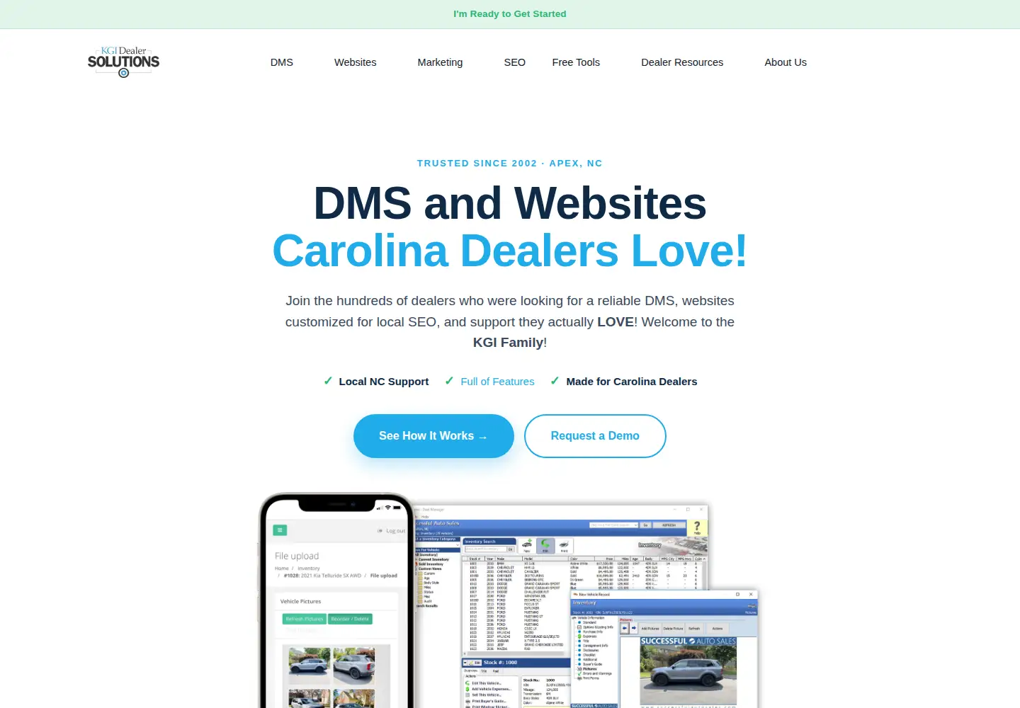Screenshot of kgidealersolutions.com