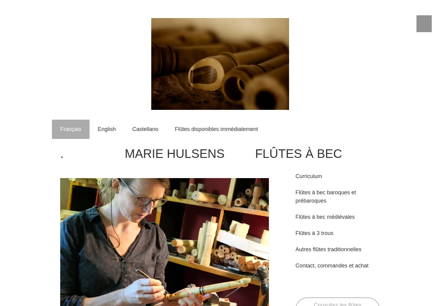 Screenshot of mariehulsens.com