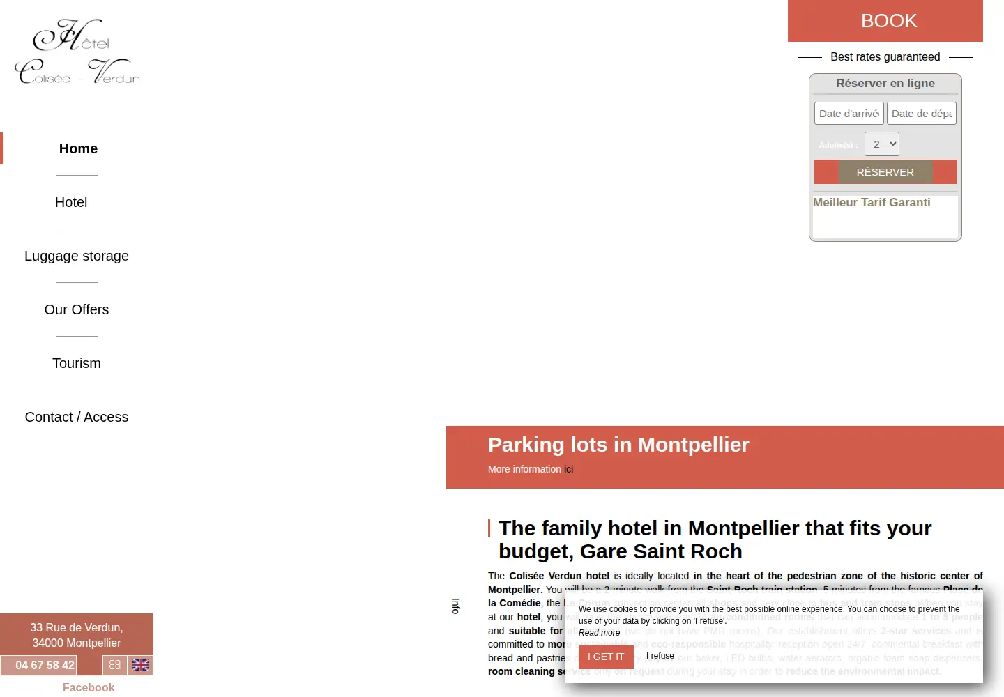 Screenshot of hotelcolisee.com