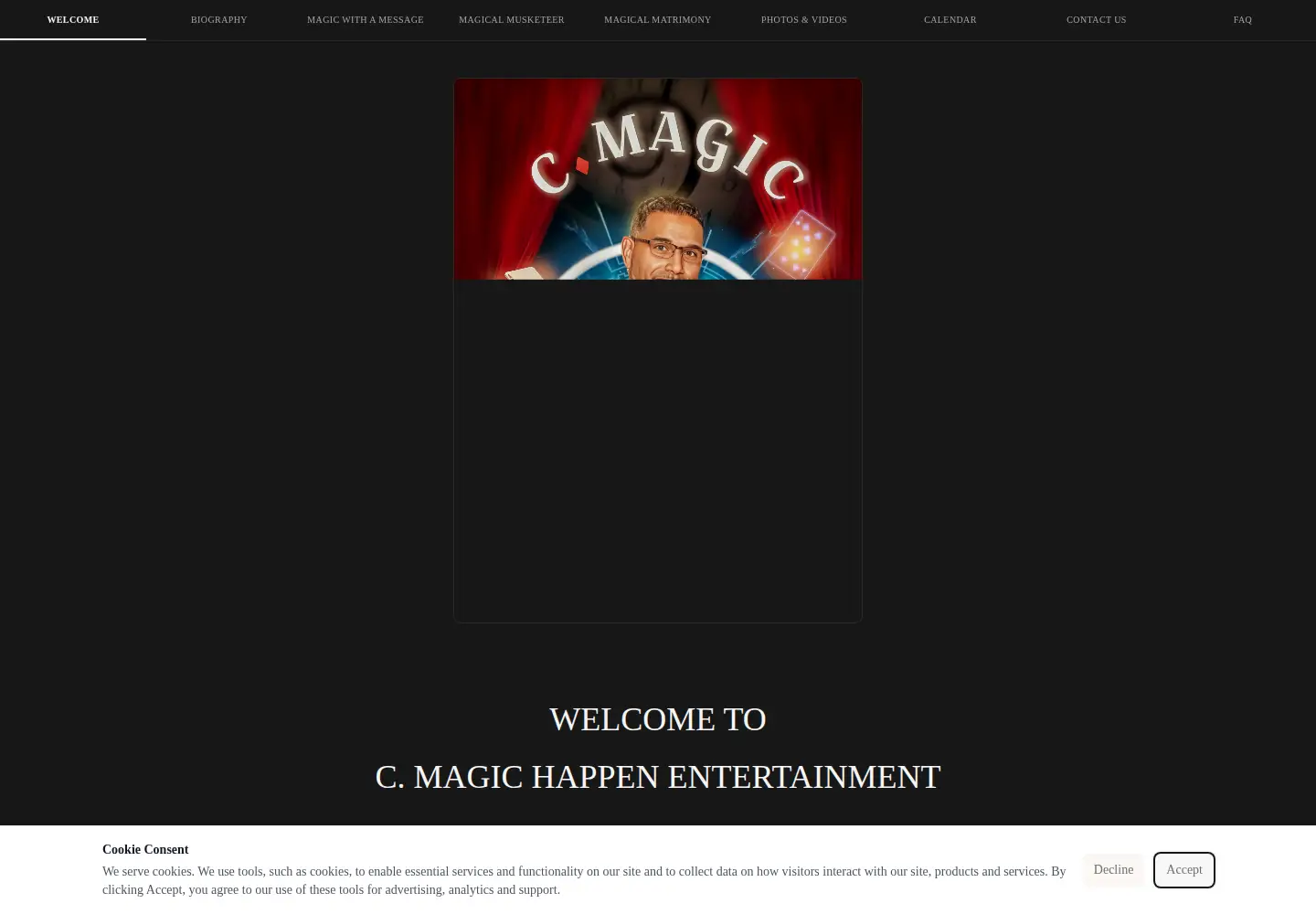 Screenshot of cmagichappen.com
