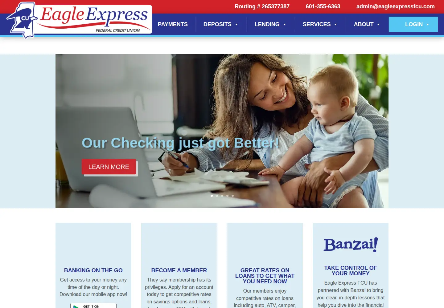 Screenshot of eagleexpressfcu.com