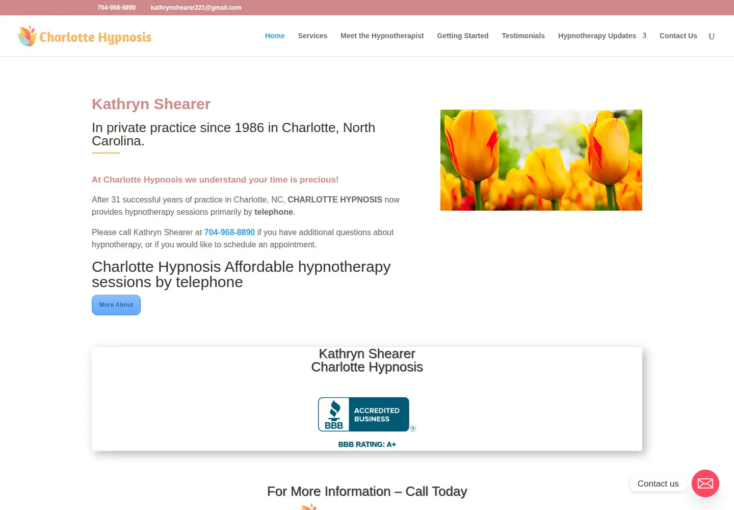 Screenshot of charlottehypnosis.com