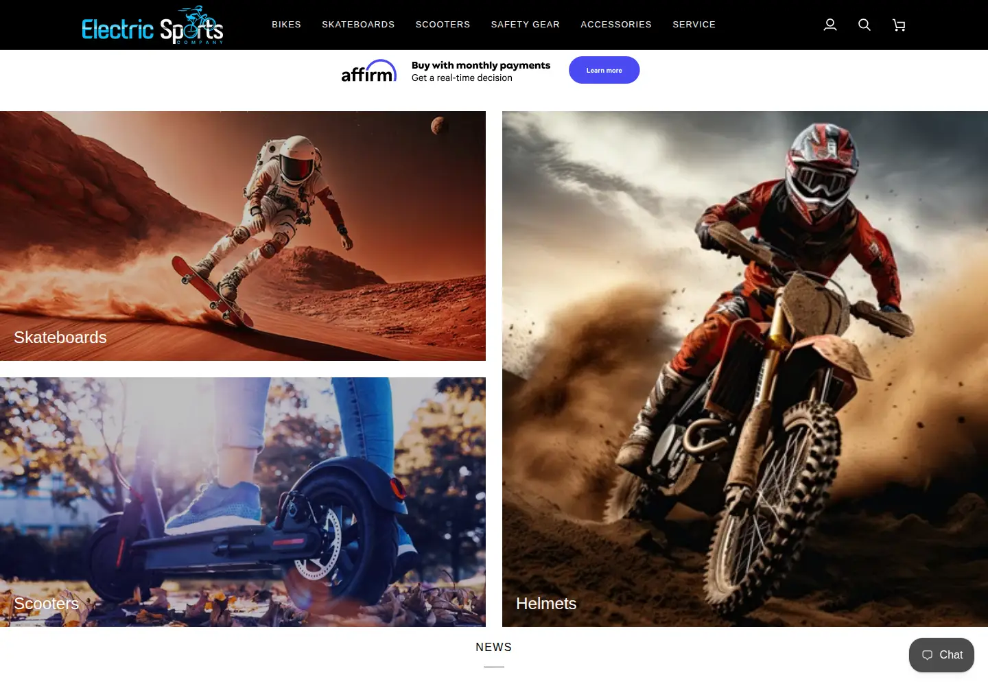 Screenshot of electricsportscompany.com